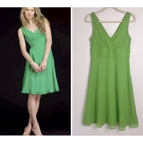 J. Crew Womens Sophia Sleeveless V-Neck Crepe 100% Silk Cocktail Party Dress 8P - Picture 1 of 8